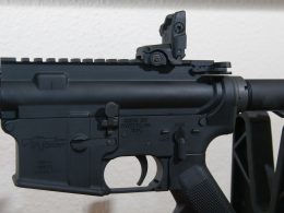 AR-15 rifle with a flip up sight