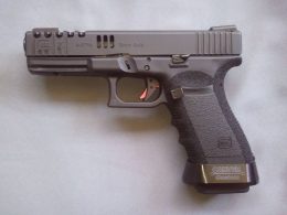 A close up view of the Glock 20