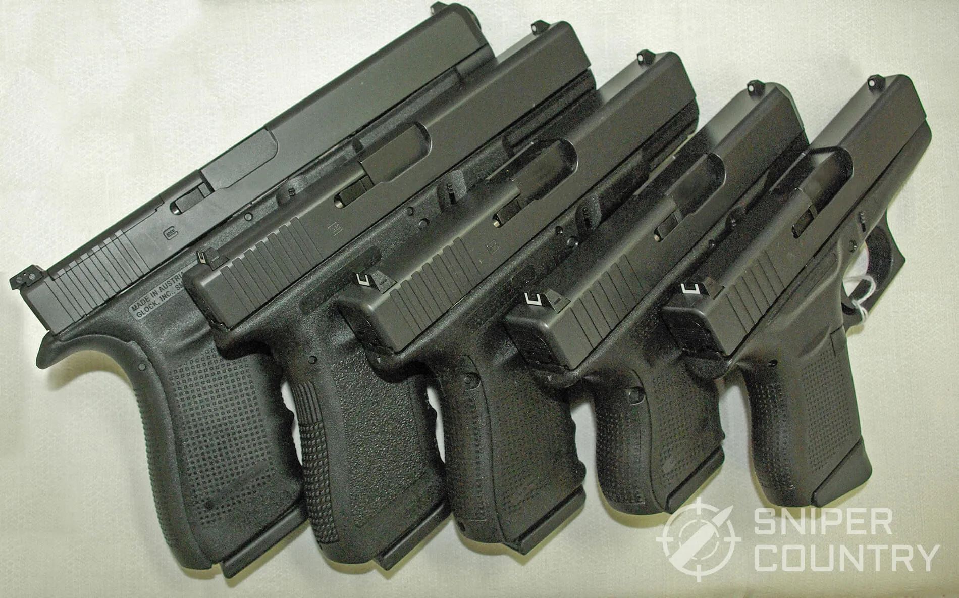 Glock 17 vs Glock 19 vs Glock 26 vs Glock 41 vs Glock 43 WM