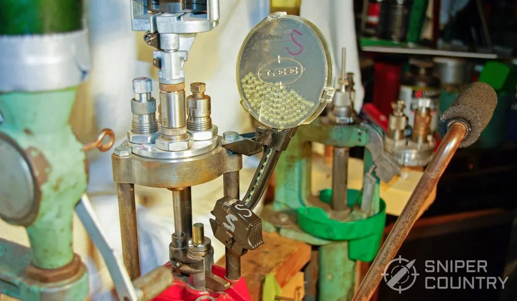 Lee Primer Dispenser on Reloading Press