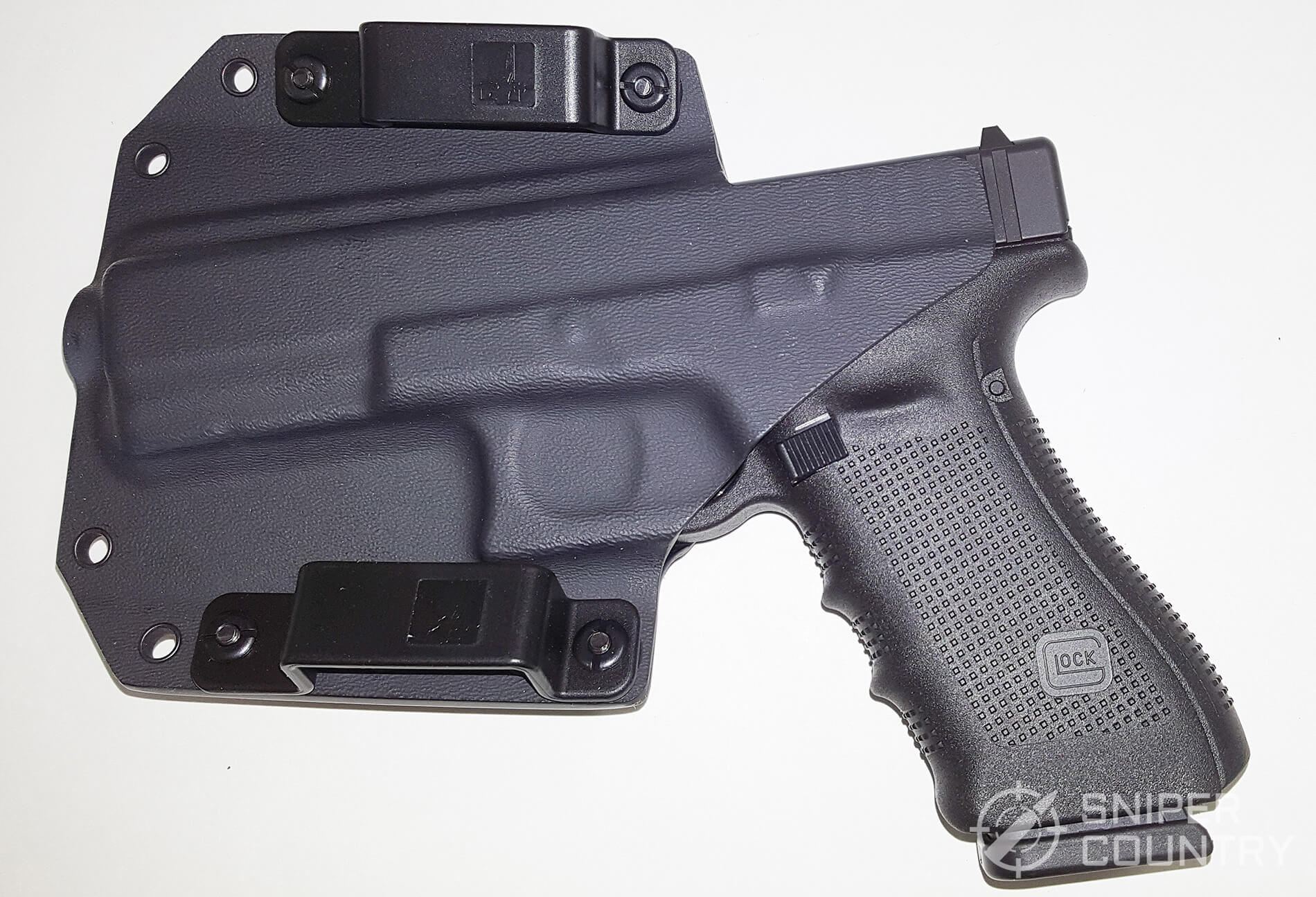 Bravo Concealment BCA OWB gun in holster inside