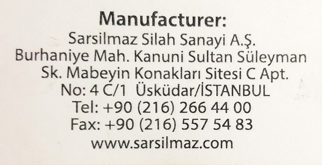 manufacturer address