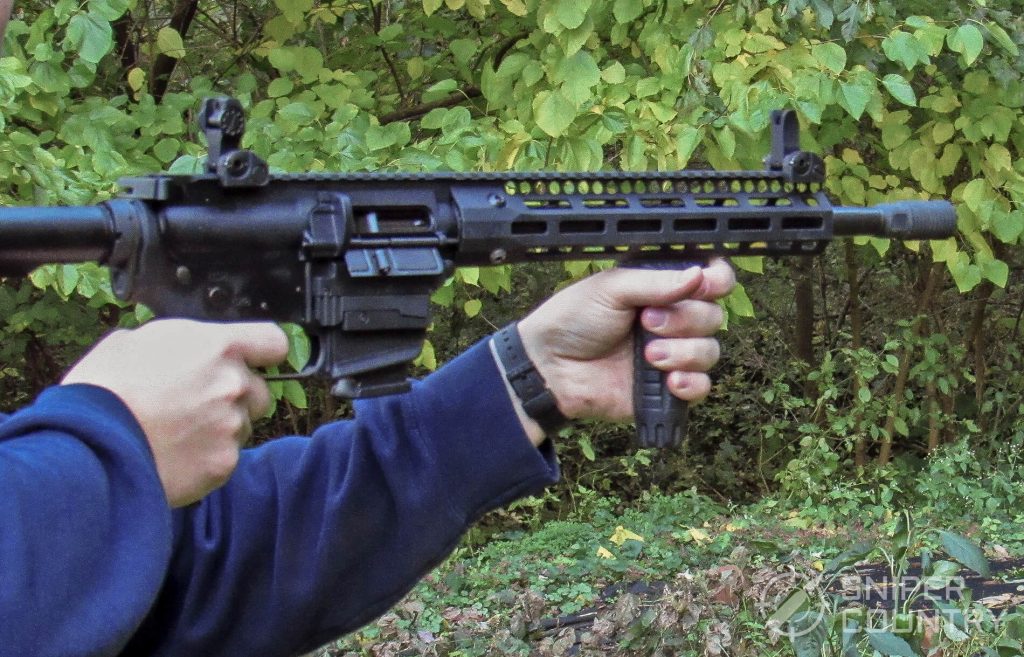 Troy Industries A4 9mm Carbine being shot