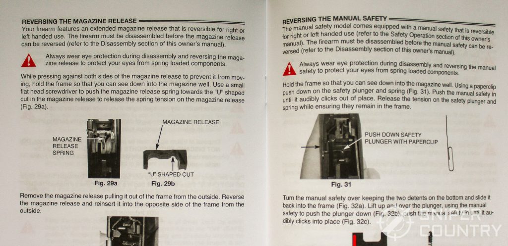 Mossberg MC1sc manual reversing things