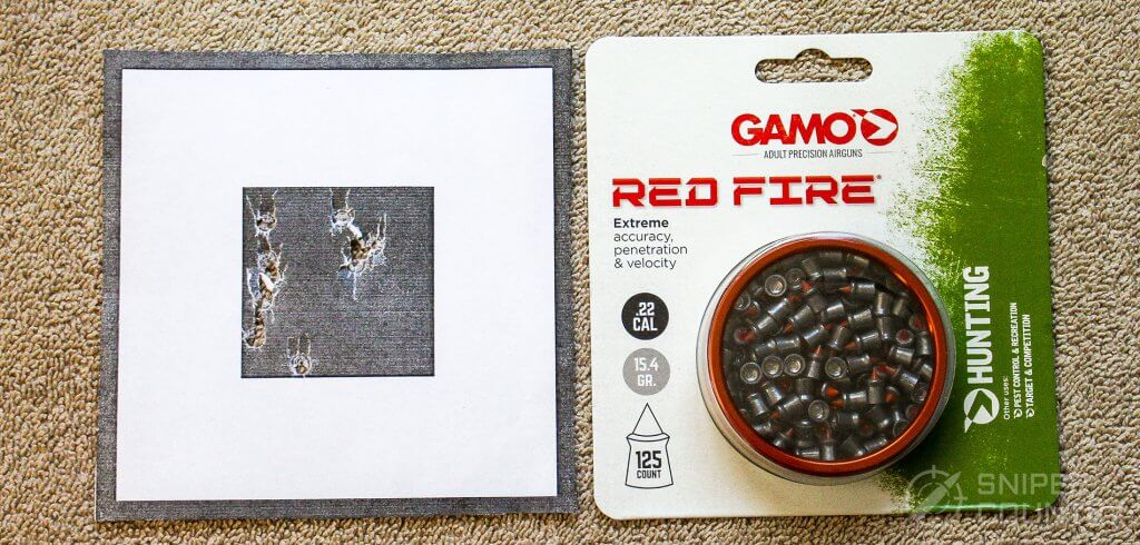 target and red fire pellets