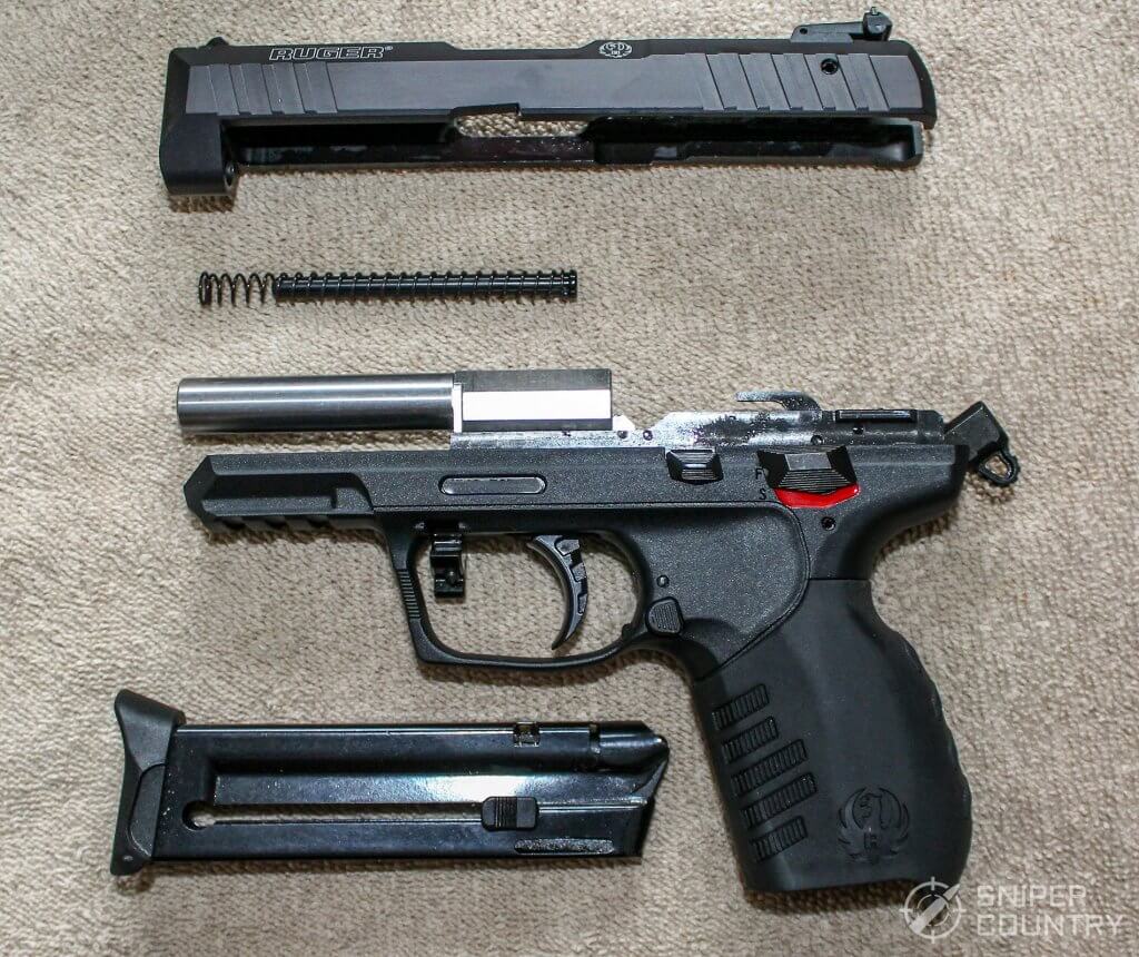 Ruger SR22 field stripped