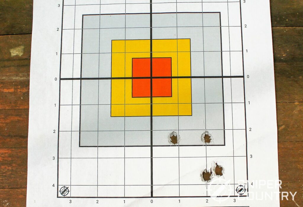 Sig P220 230 grain FMJ target shot