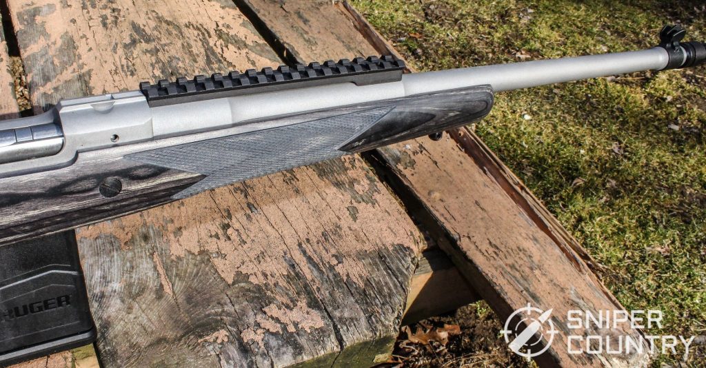 Close up shot of the Ruger Scout Rifle barrel