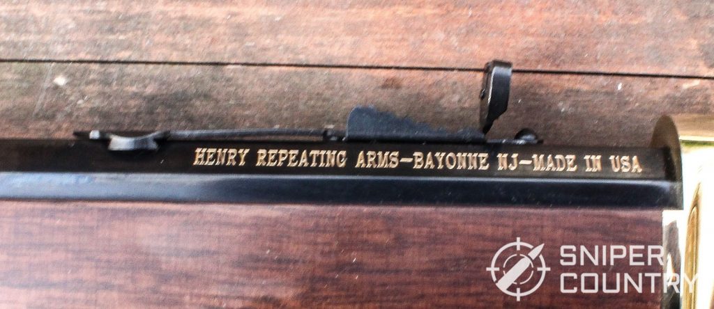 Henry Big Boy .44 Magnum rifle barrel engraving left hand side