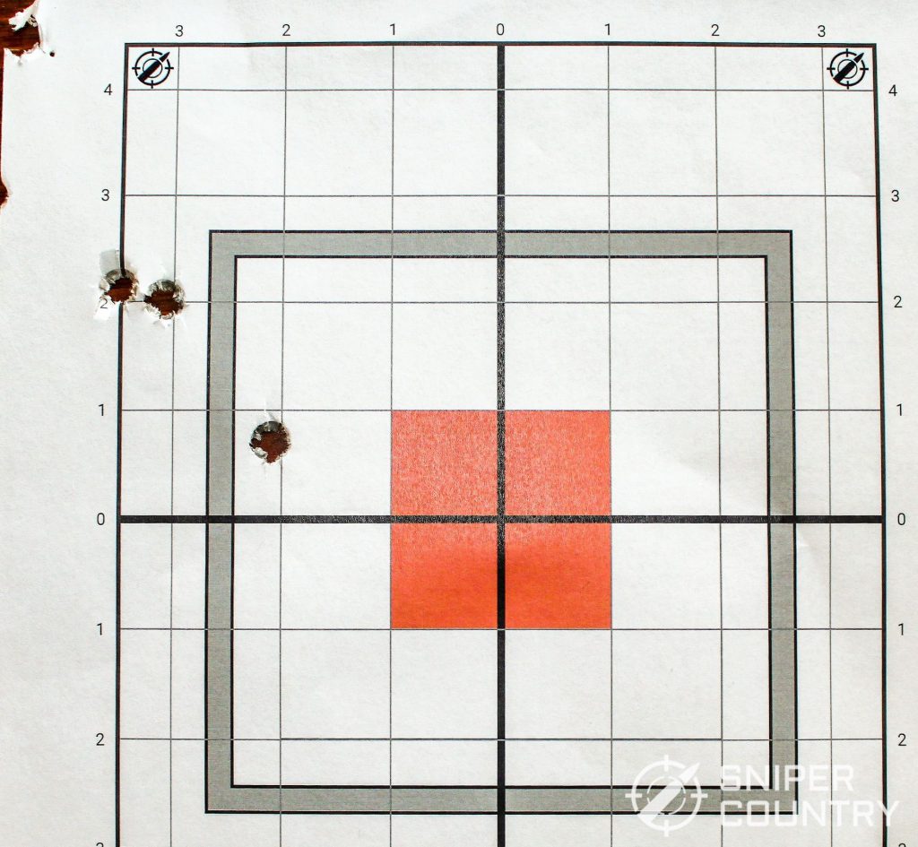 Target shot by 357 Magnum Hornady Critical Defense 125-grain JHP, by the Ruger GP100 revolver