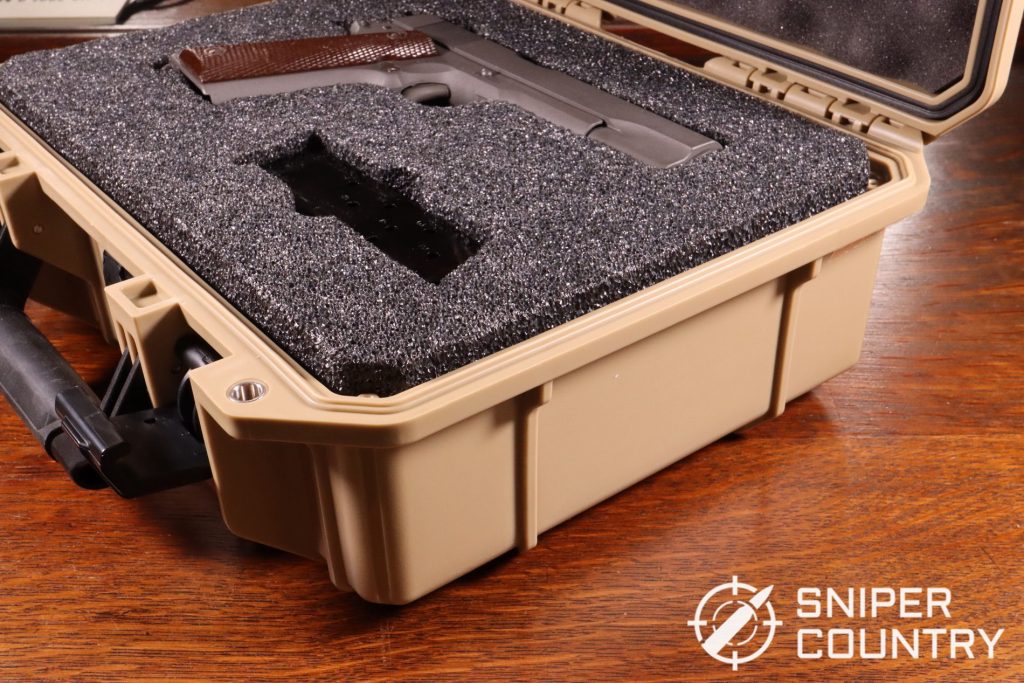 The CMP M1911 hard shell case. Itâ€™s a thing of beauty and, with the addition of a padlock, could easily double as a TSA hard shell case for carrying a gun in checked-on baggage.