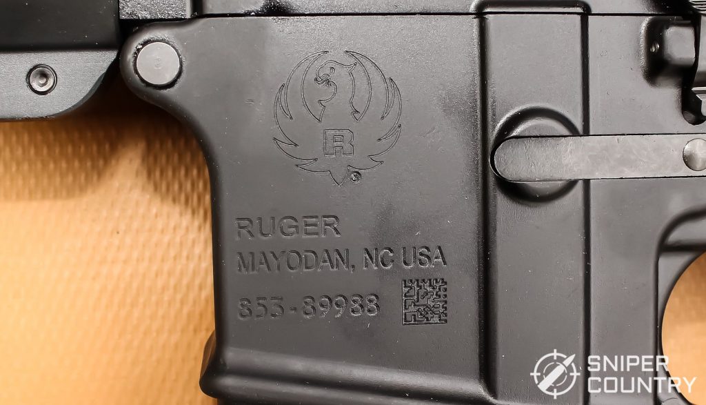 Ruger MPR logo engraving close up