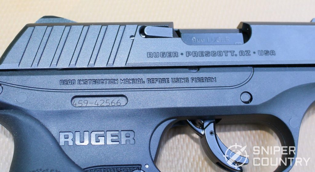 Ruger EC9s engraving right hand side