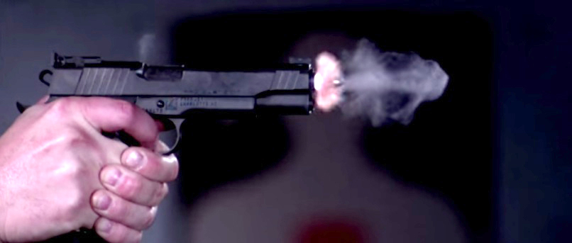 9mm vs .45 ACP Pistol shot in slow motion