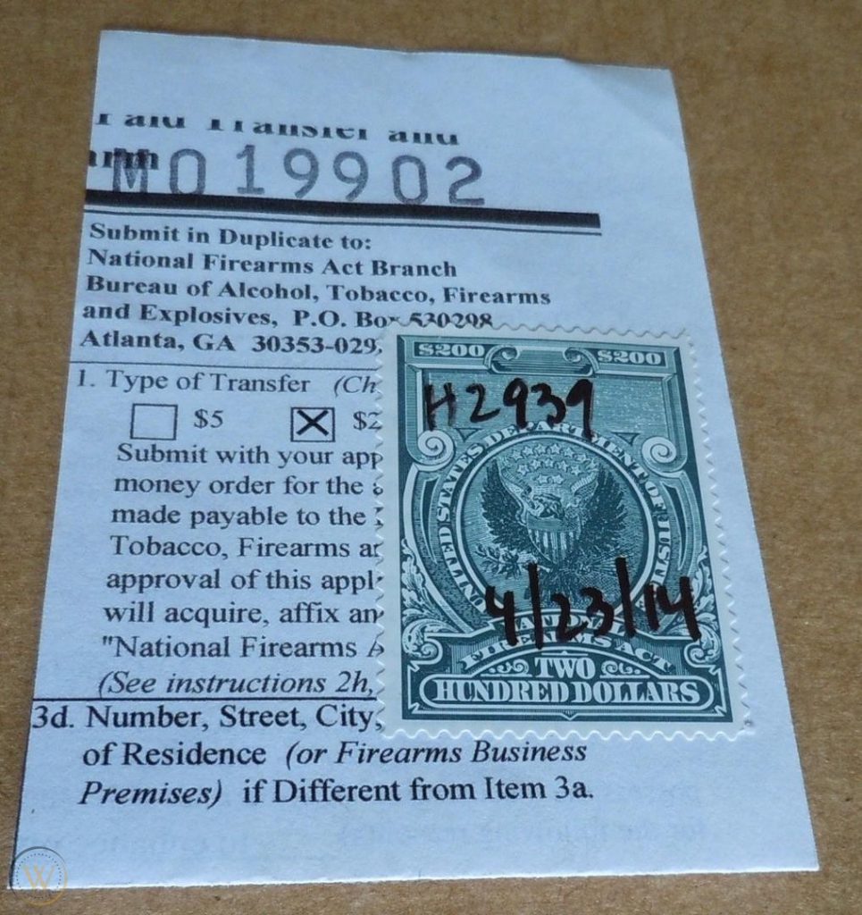 The ATF Tax Stamp is literallyU a stamp