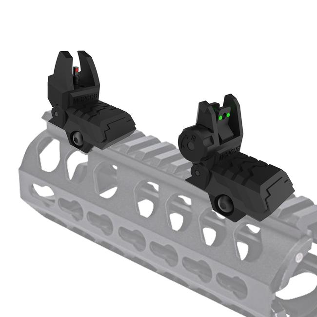 Bugleman Foldable Fiber Optic Sights front and rear aligned