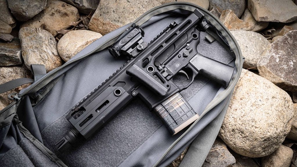 Sig MCX folded and stored in a bag