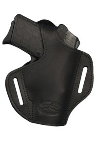 Barsony Black Leather Pancake Holster for Ruger SR9C